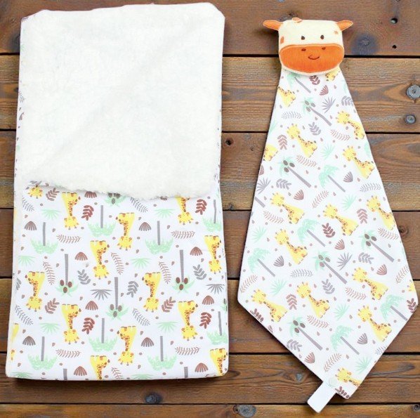 Presente Maternidade kit manta com naninha girafinha - Imagem 2