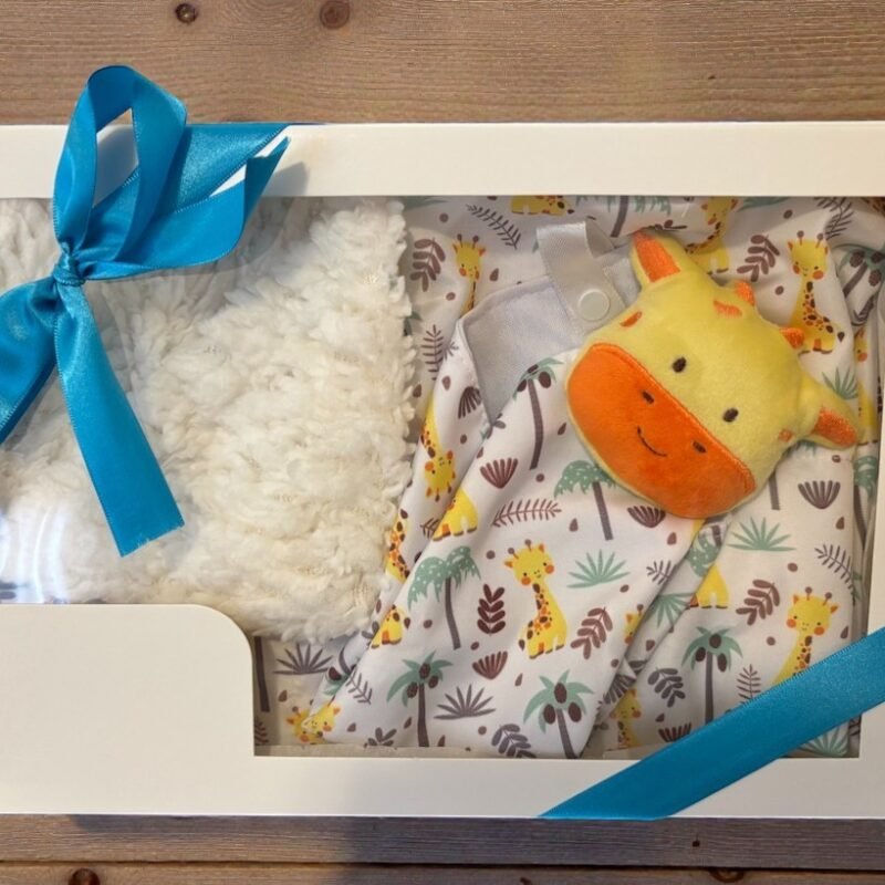 Presente Maternidade kit manta com naninha girafinha