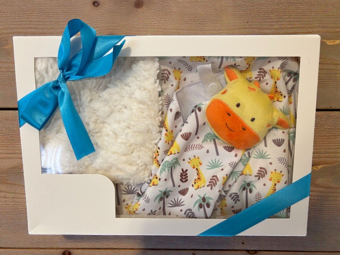 Presente Maternidade kit manta com naninha girafinha